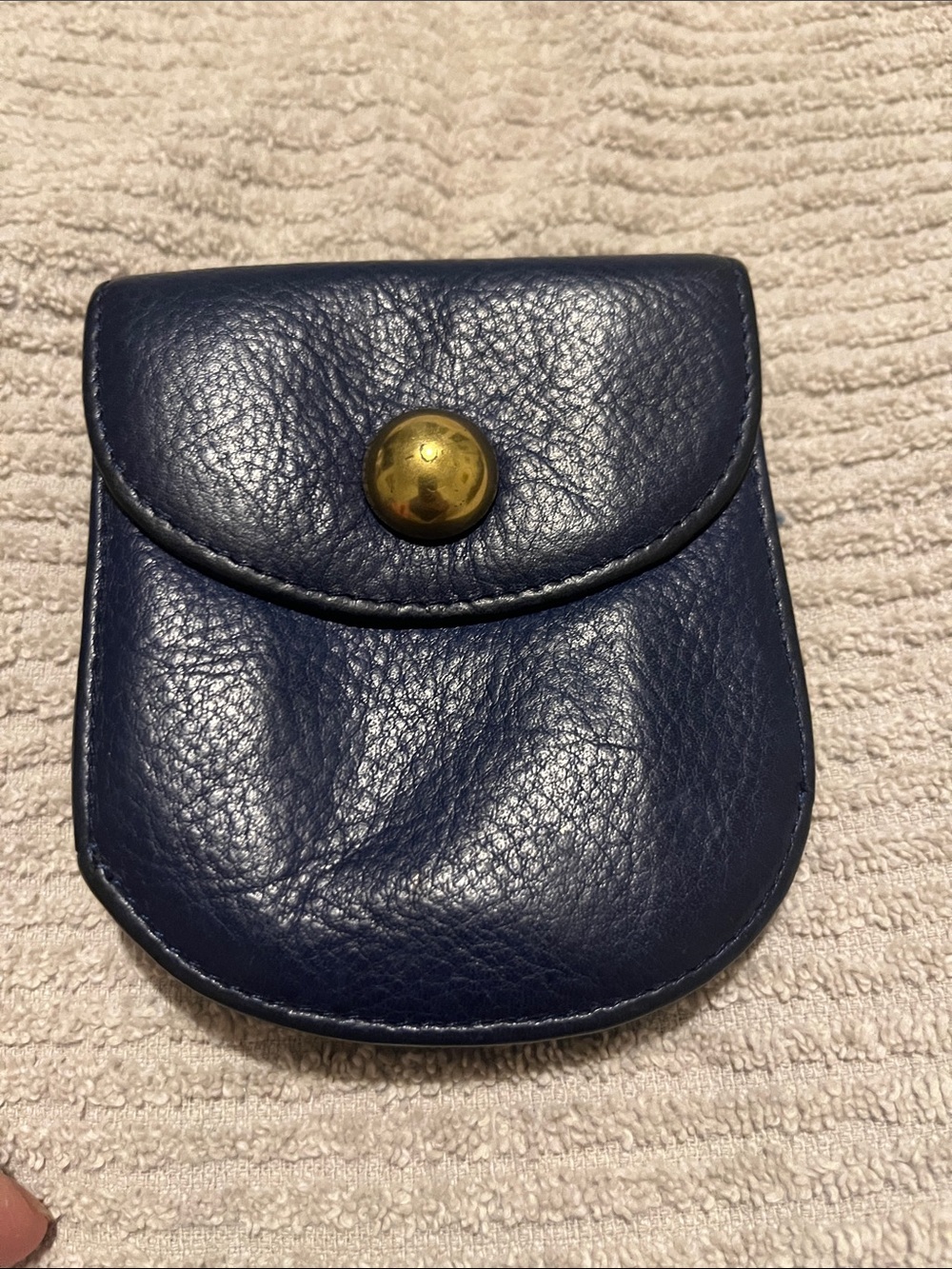 Levenger Leather Belt Wallet - Empyrean blue with Gold Snap